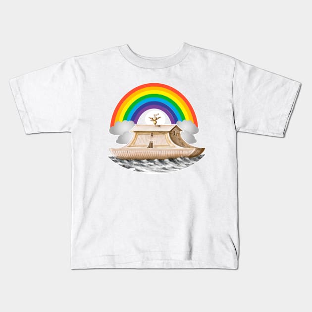 Rainbow Flood Noah's Ark Kids T-Shirt by Marccelus